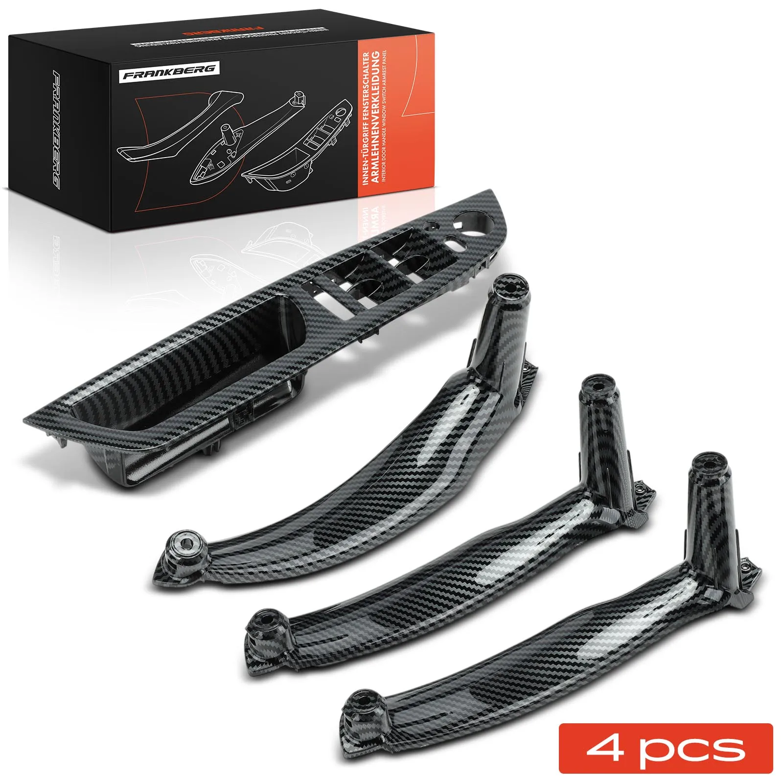 Frankberg 4x Türgriff Innenausstattung Beidseitig für BMW X5 X6 E70 E71 E72 2006-2014 51416969408 51416969407 51416975783