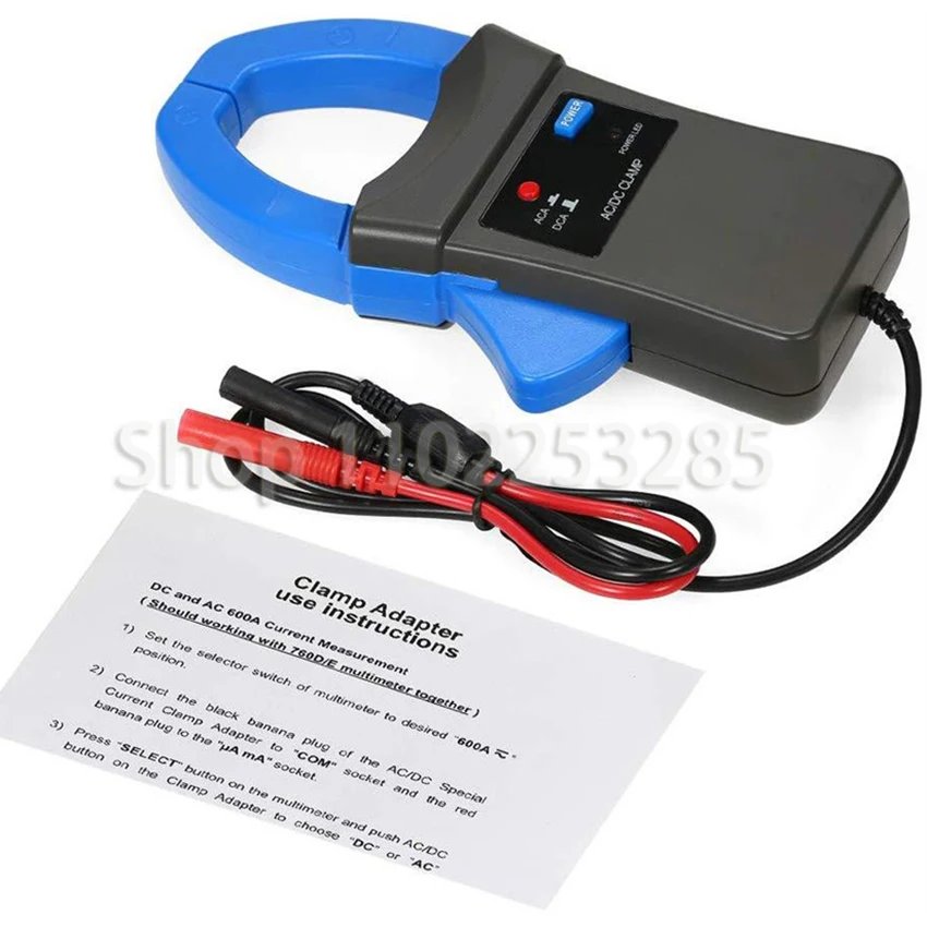 Clamp Meter BT-605A AC/DC 600A Clamp-on Current Probe Amp Adapter Perfect for Work with Digital Multimeters