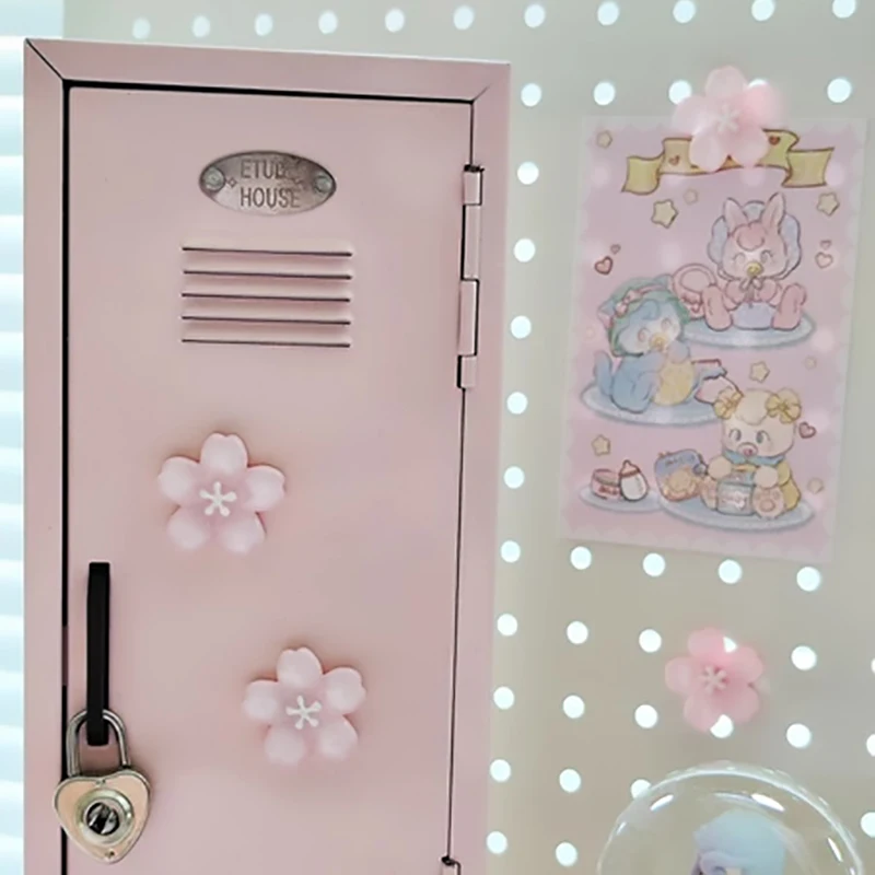 5pcs 투명 꽃 자석 사쿠라 꽃 자석 스티커 냉장고 칠판 사진 메시지 보드 장식 선물