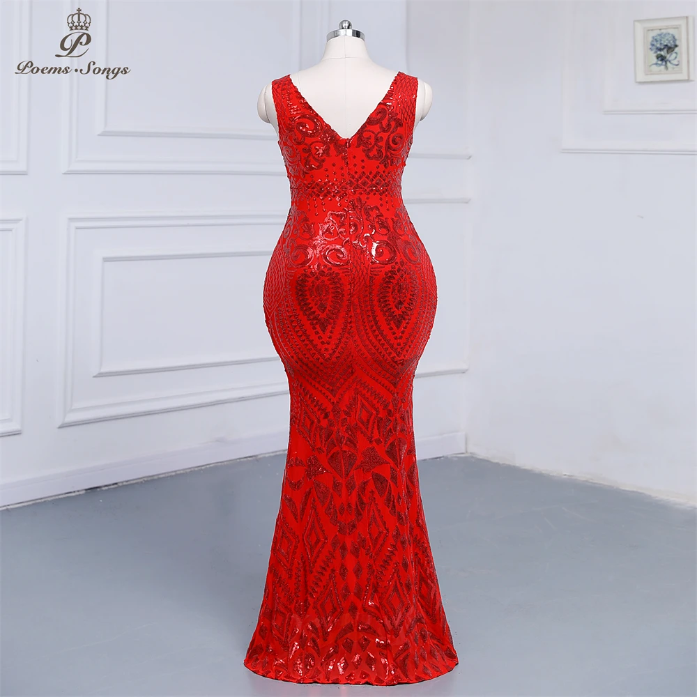 Plus size Elegant Red sleeveless Evening dress prom dress Party dress Bridesmaid Dresses robe de soirée de mariage Maxi dress