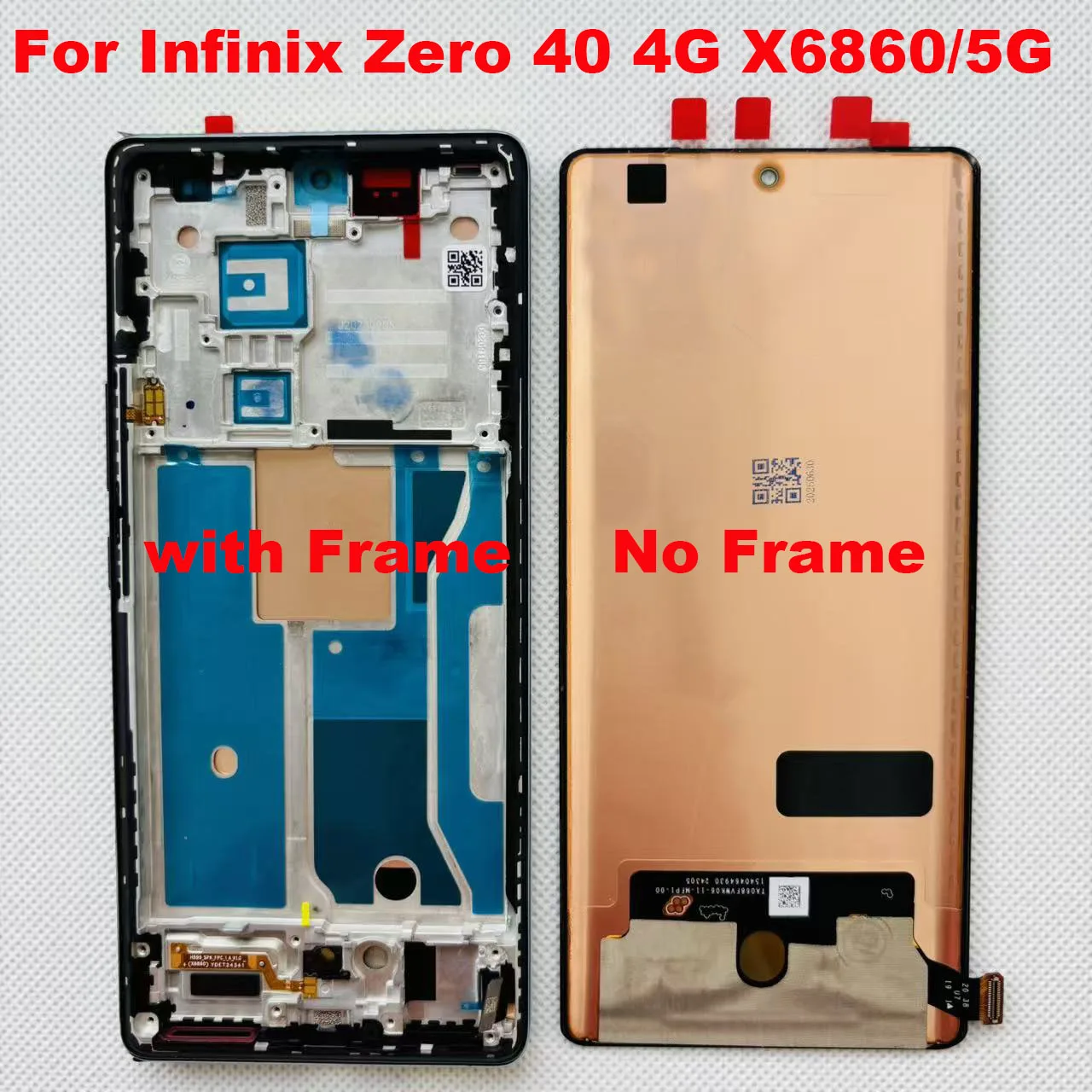 

AMOLED 6,78 "Оригинальный 100% для Infinix Zero 40 4G X6860, сенсорный экран, дигитайзер для Infinix Zero 40 5G X6861, ЖК-рамка