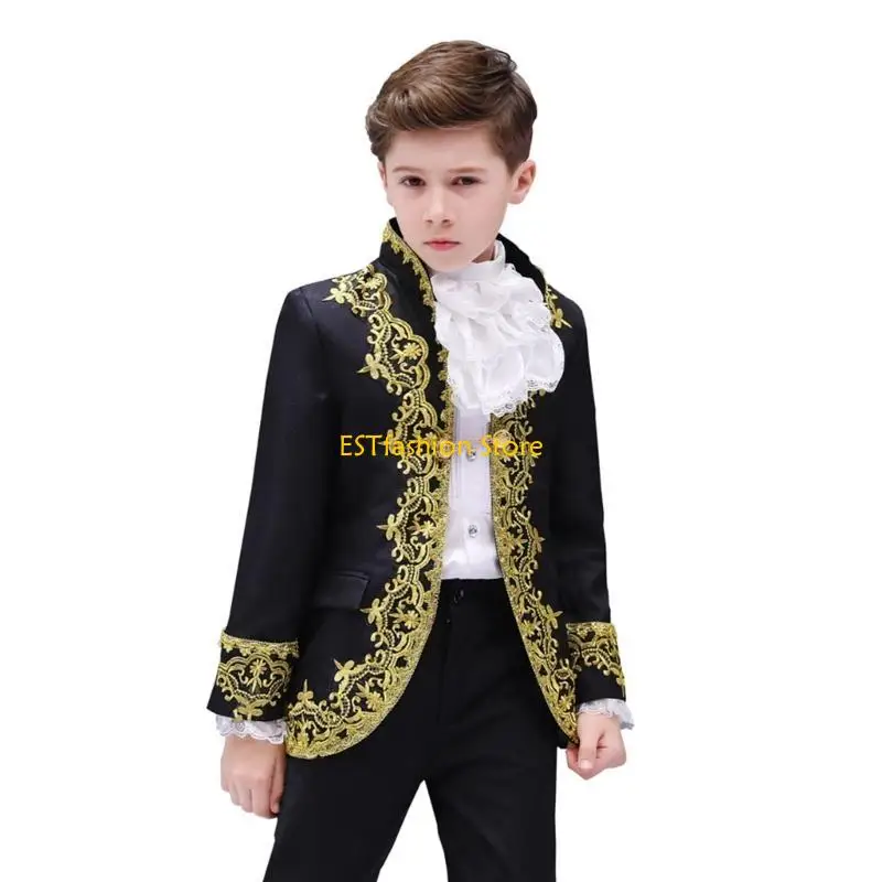 

Y5GC Adult Kid Detachable Ruffled Satin Jabot and Cuffs Set Vintage Victorian Faux Collar Steampunk Cosplay Costume Accessory