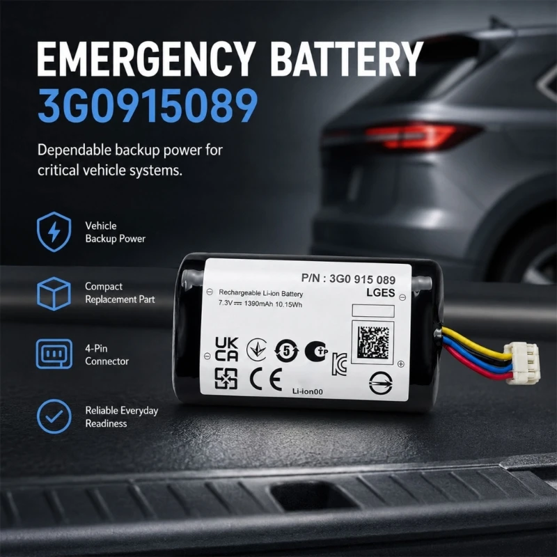 Car Telematics Support Battery Rechargeable Cell for Emergency Call Control Unit Service with Wire End D7YA