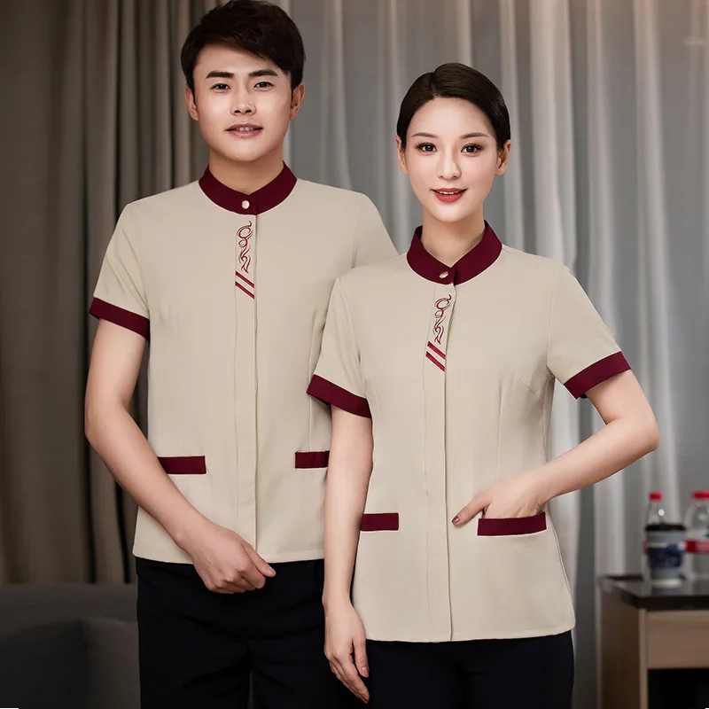 

Cleaning Work Clothes Short Sleeve Female Hotel Guest Room Floor Aunt Summer Clothing Community Property Cleaner PA Uniform