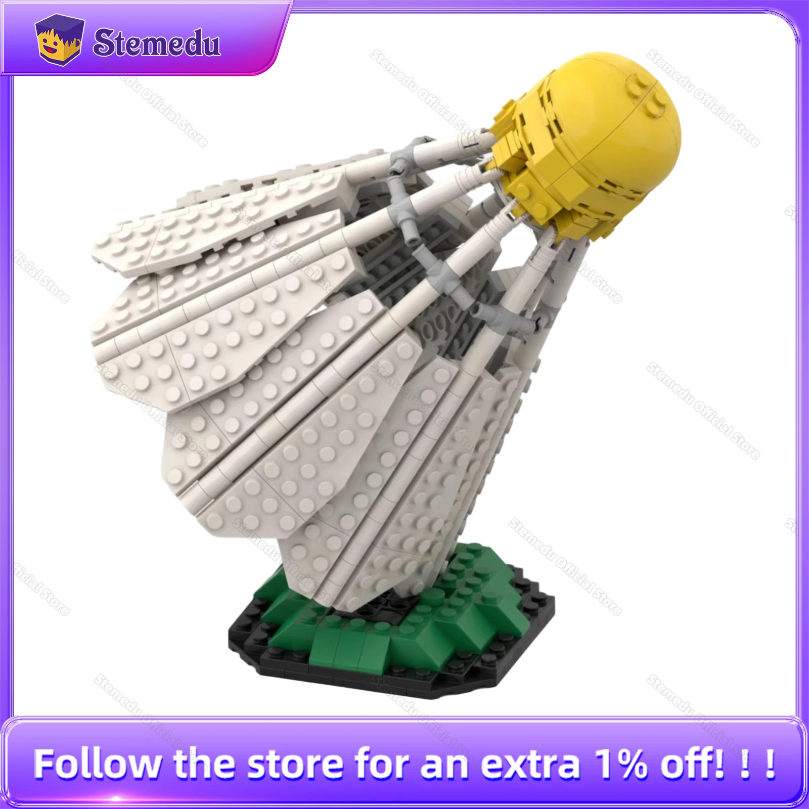 MOC الإبداعية ضخمة الريشة الطوب نموذج اللبنات لغز الجمعية الطوب الفني سلسلة رياضية ديكور الحلي لعبة هدية