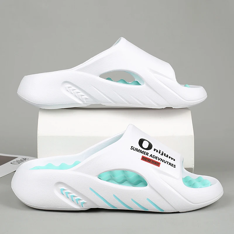 여름 남성 마사지 슬리퍼 슬라이드 실내 실외 샌들 비치 캐주얼 신발 편안한 단독 남성 슬리... - 5