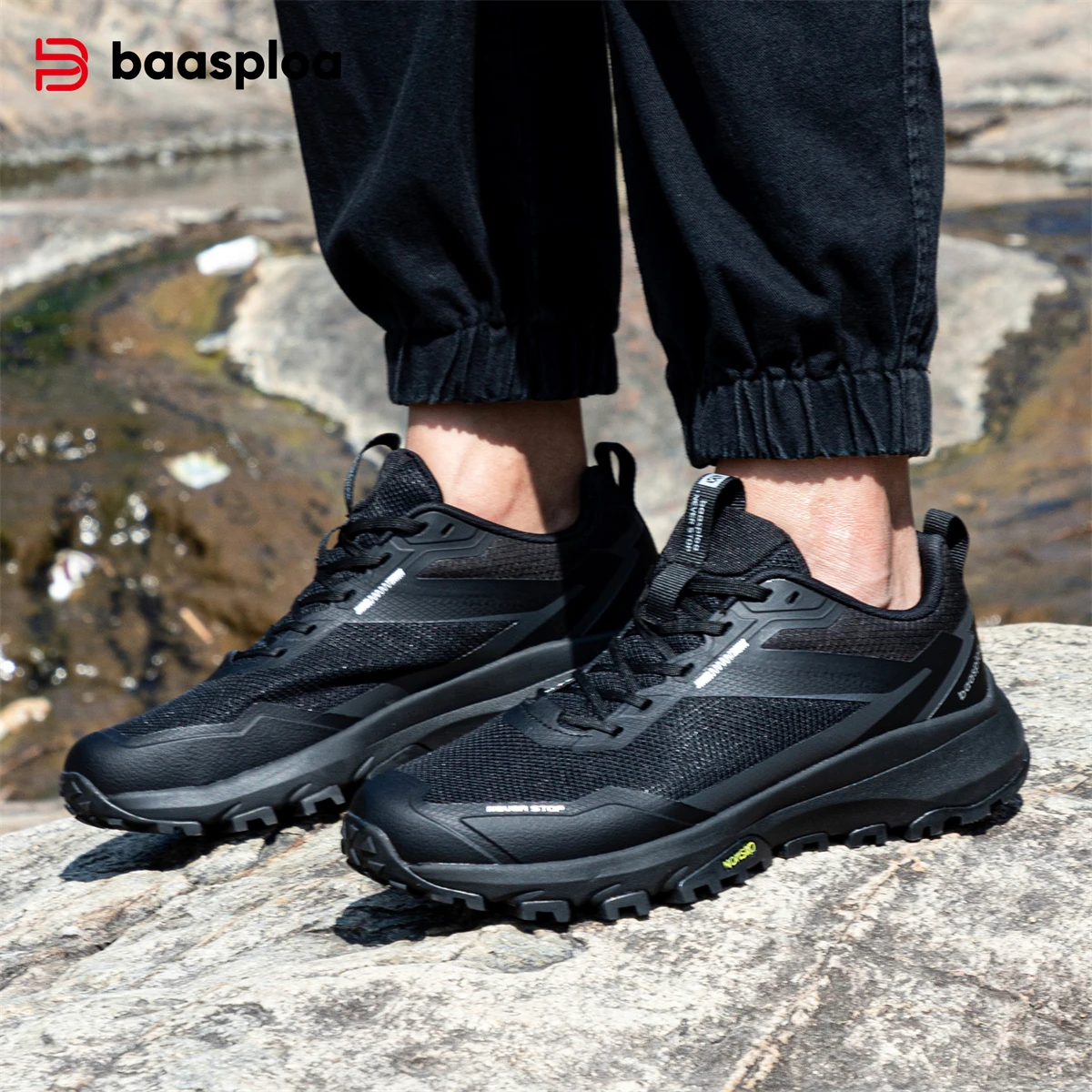 Baasploa sapatos de caminhada masculinos 2024 escalada ao ar livre viagem tênis leves masculino casual antiderrapante resistente ao desgaste sapatos