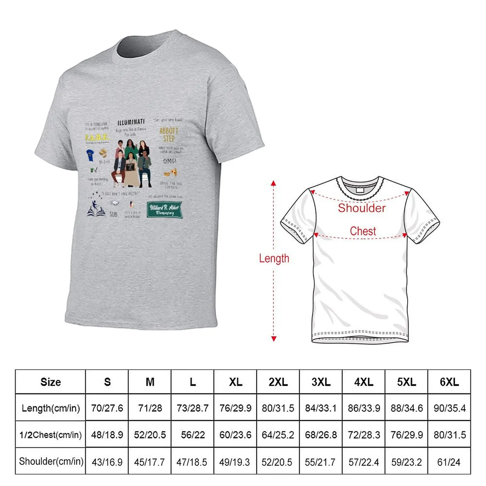 Abbott Elementary Pattern Set T-shirt tees cute tops slim fit t shirts for men