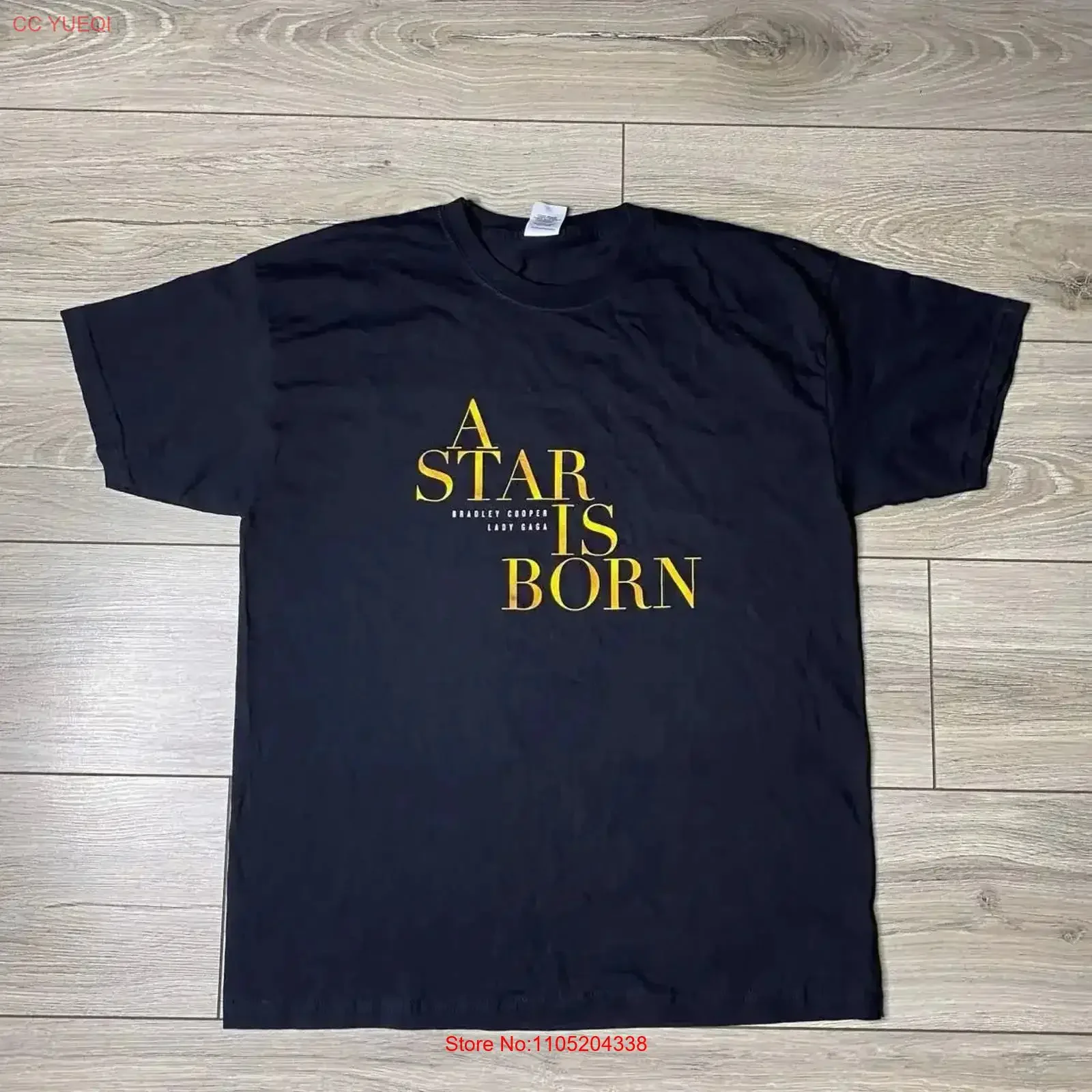 تي شيرت فيلم A Star Is Born Ledy Gaga Bradley Cooper مقاس كبير أسود عتيق مغسول ملابس غير رسمية مصممة على الموضة #1