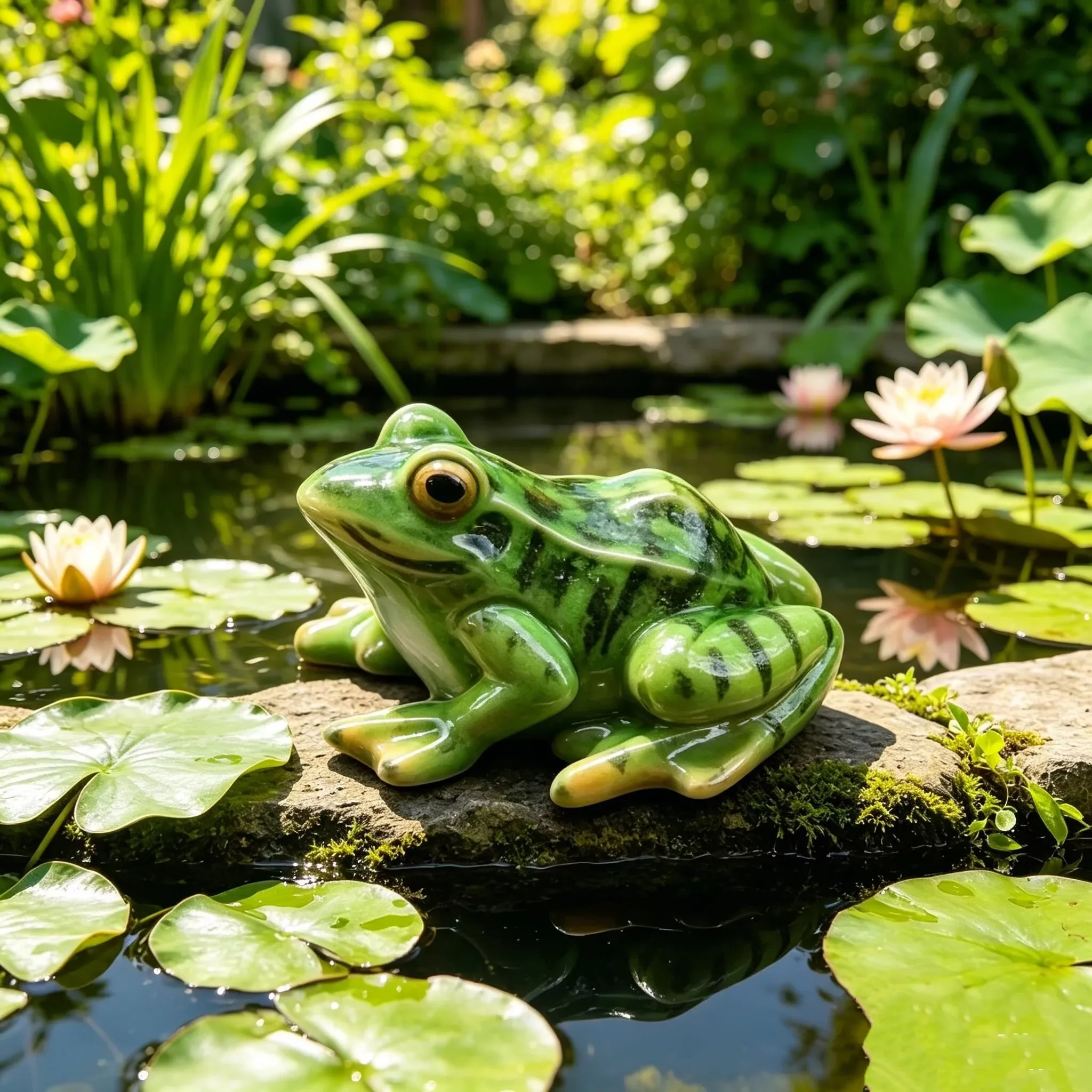 Cute Resin Decorative Frogs Statue DIY Outdoor Garden Bonsai Store Decoration Animal Sculpture For Desk Garden Decor Ornament