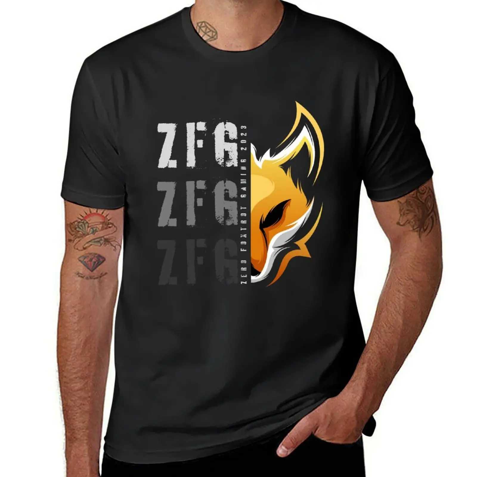 

ZFG 2023 - Orange T-Shirt animal prinfor boys oversize t-shirts man essential t shirt Men's cotton t-shirt
