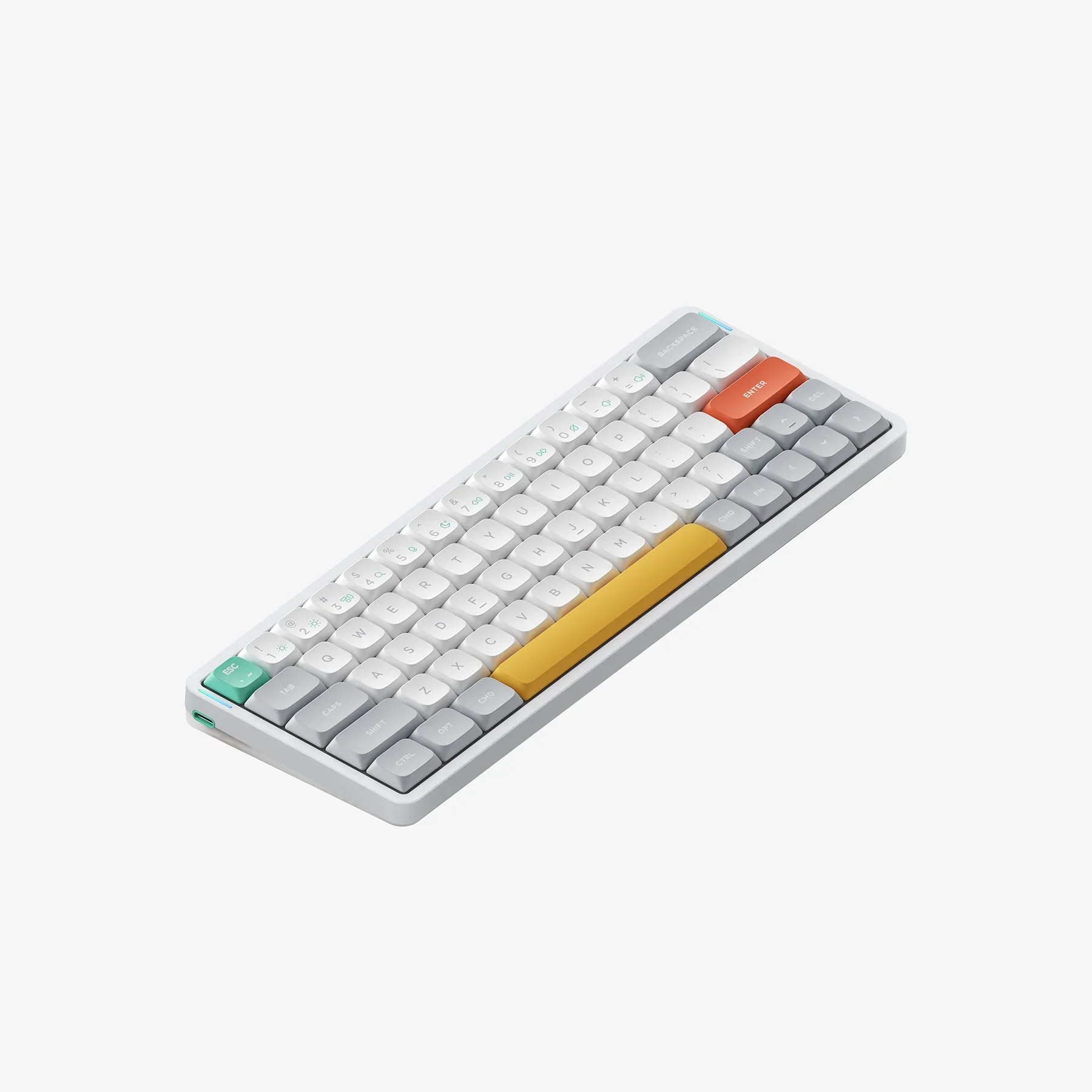 Imagem -03 - Nuphy-teclado Mecânico Air60 v2 Três Modo de Retroiluminação Rgb 64 Teclas Perfil Baixo Interruptor Gateron Compatível com Windows e Mac