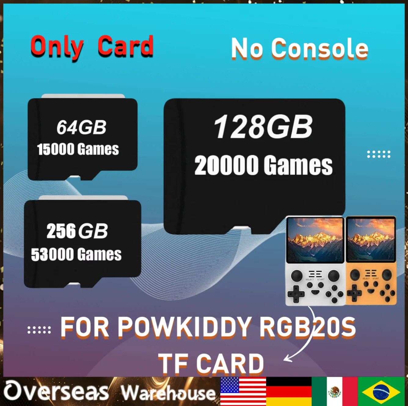 For PowKiddy RGB20S TF Card Handheld Game Machine    Expansion Card Mamory Card256G 128G 64G  58000 Games Classic Simulator