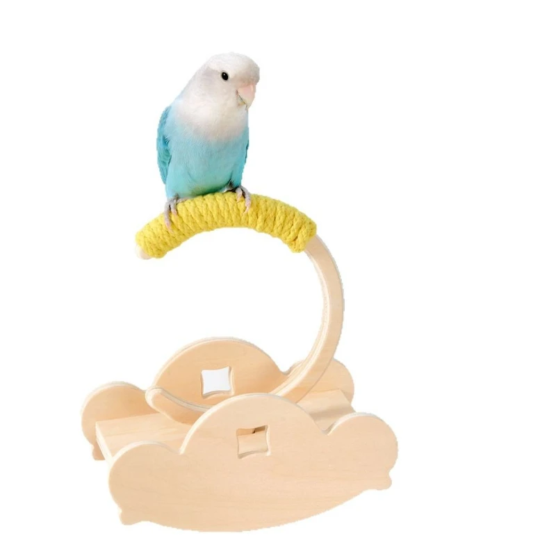 

Parrot Desktop Toy Swing with Gold Bar Peony Toy Climbing Stand Perch for Budgie Nail Grinding Playground Toy for Small Birds