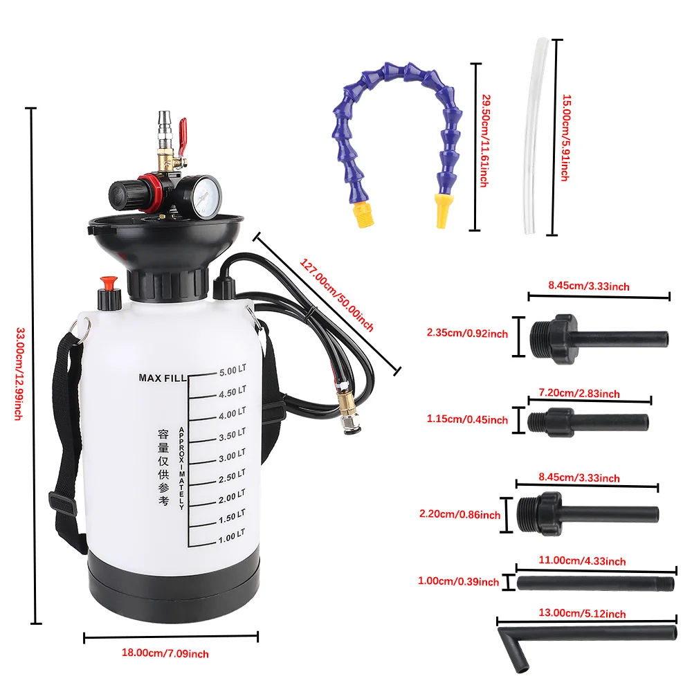 5L قدرة 1000PSI الناتج الضغط آلة مزيتة يده علبة التروس آلة تعبئة الزيت التزود بالوقود السريع مزيتة أداة اليد للسيارة م #4