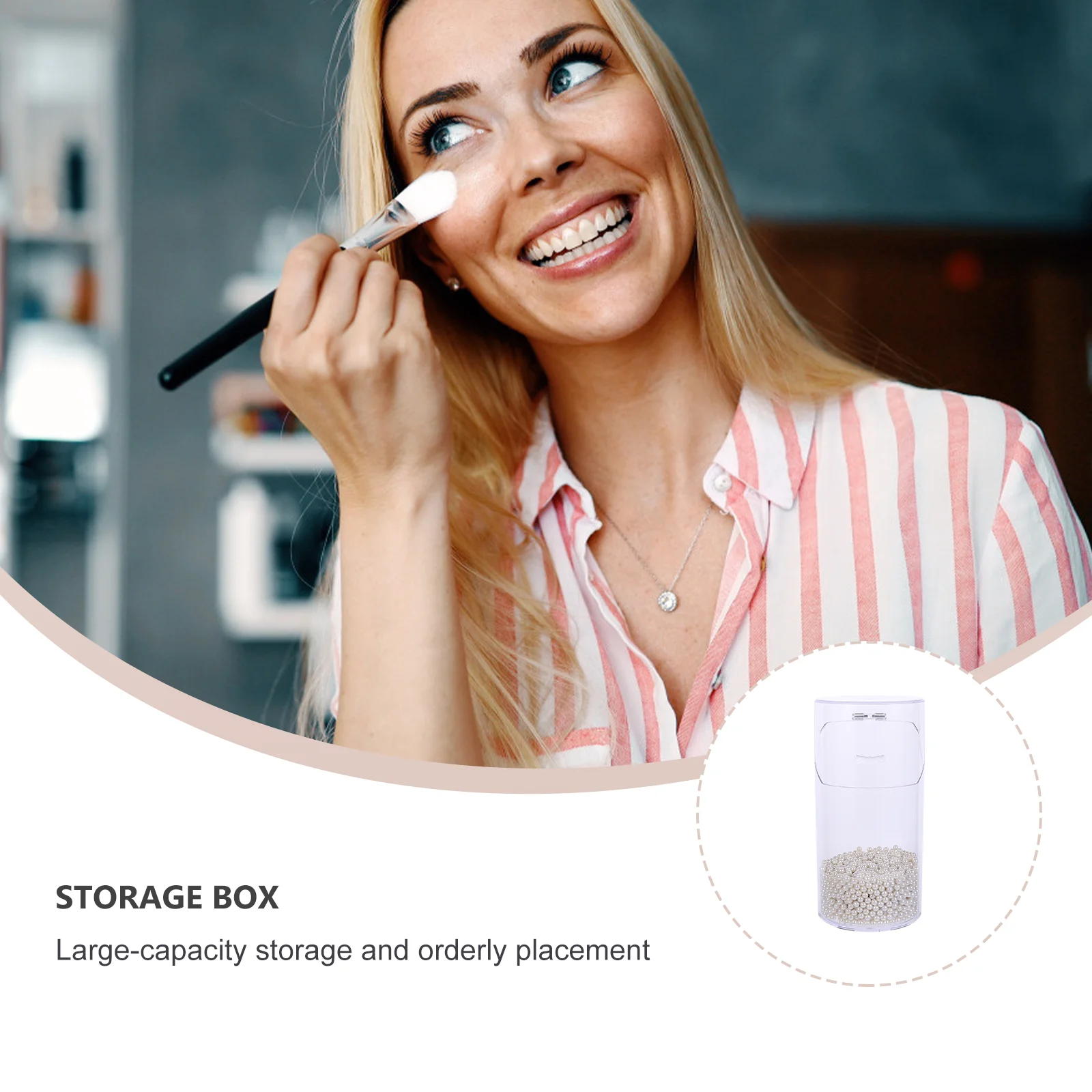 

Durable Makeup Brush Storage Box Organizer for Brushes Sponges Lipsticks Foundations Blushes Eye Shadows Vanity Decor