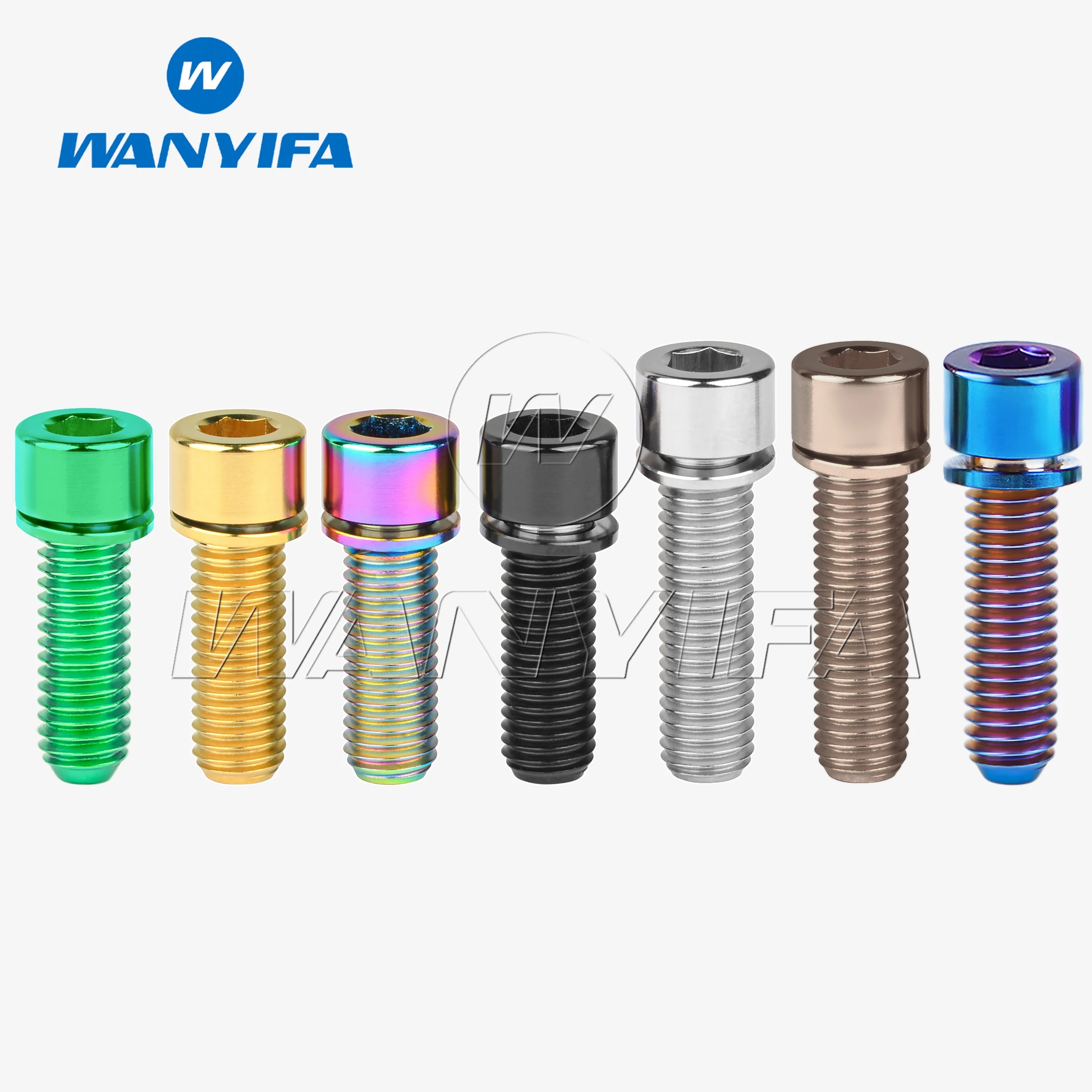 Wanyifa M7 x 20mm M7 x 25mm Titanium Bolts with Washer for Bicycle Stem