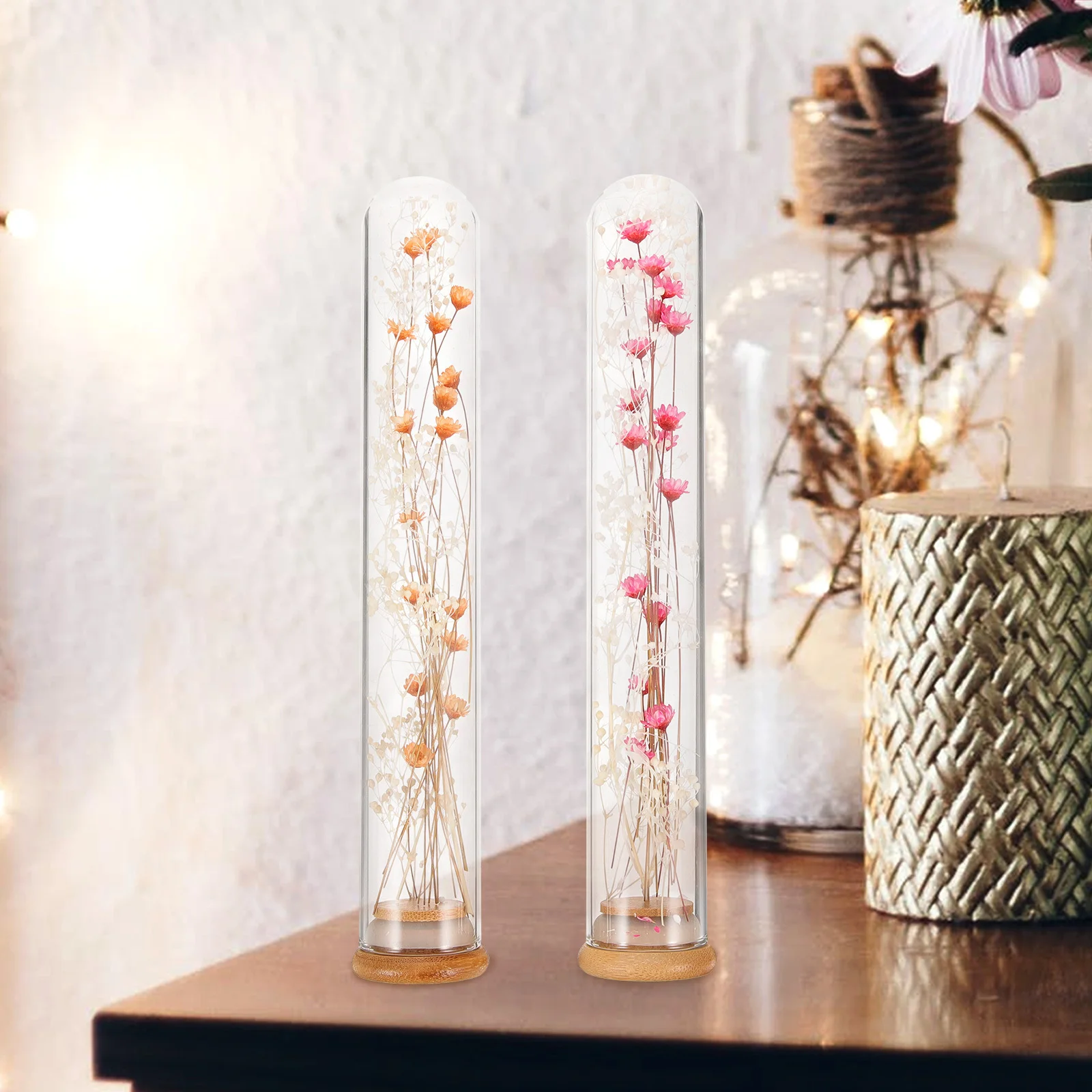 

2 Pcs Dried Flower Decor Preserved Bouquet Dry Flowers Decoration Plants for Fake Eternal in Bottle