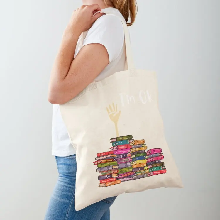 

national reading day I'm ok book Tote Bag custom bags Shopper handbag Canvas bag Lady bag