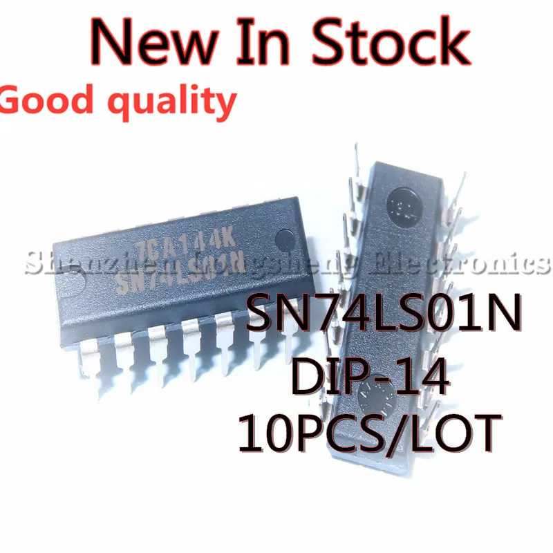 10PCS/LOT NEW SN74LS01N 74LS01 DIP-14 HD74LS01P Input four NAND gate   In Stock