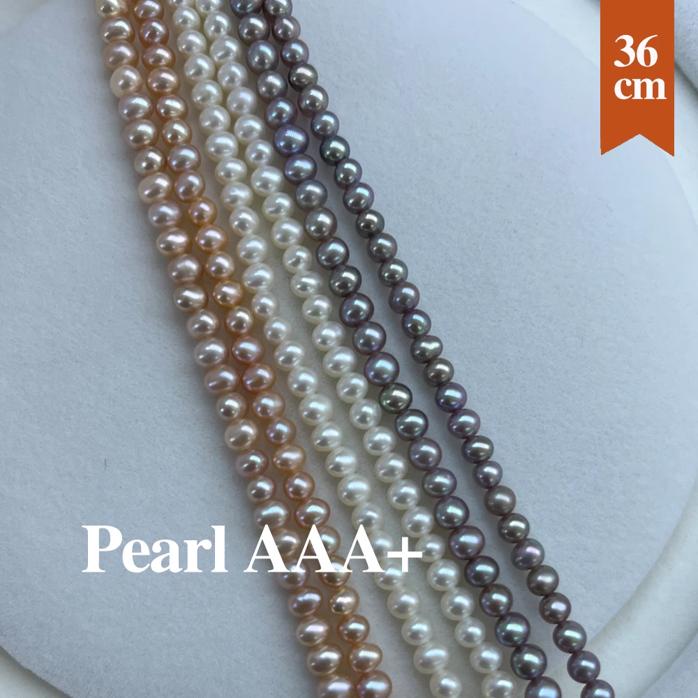 

Gloss Natural Freshwater 100% Pearl Beads 4-5mm Round Pearl Loose Spacer Beaded for Making DIY Jewerly Necklace Bracelet 36cm