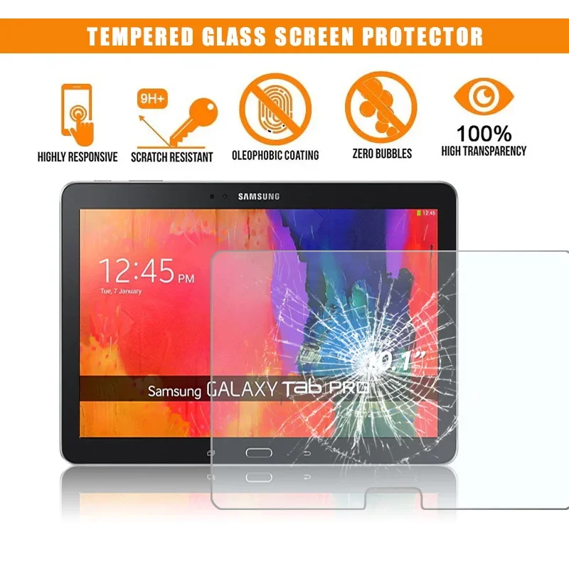

For Samsung Galaxy Tab Pro 10.1 T520 T525 Full Tablet Tempered Glass 9H Premium Anti-fingerprint Film Protector Guard Cover