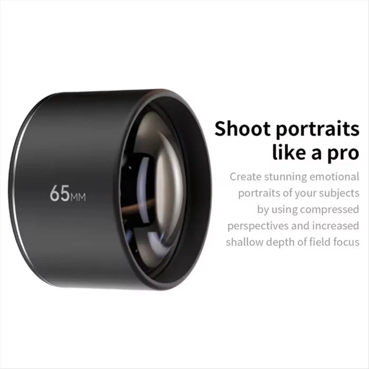 #14E 65mm Portrait Lens,Smartphone Lens 65mm Portrait Lens Phone Telephoto Lens (Black)