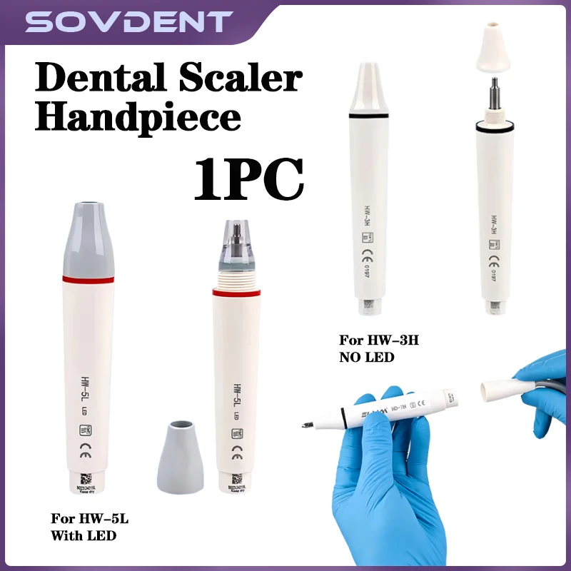 Dental Ultrasonic Piezo Scaler Handpiece Dental Handle Fit for EMS WOODPECKER VRN SATELEC DTE Refine HP-3H HP-5L HS-7L with LED