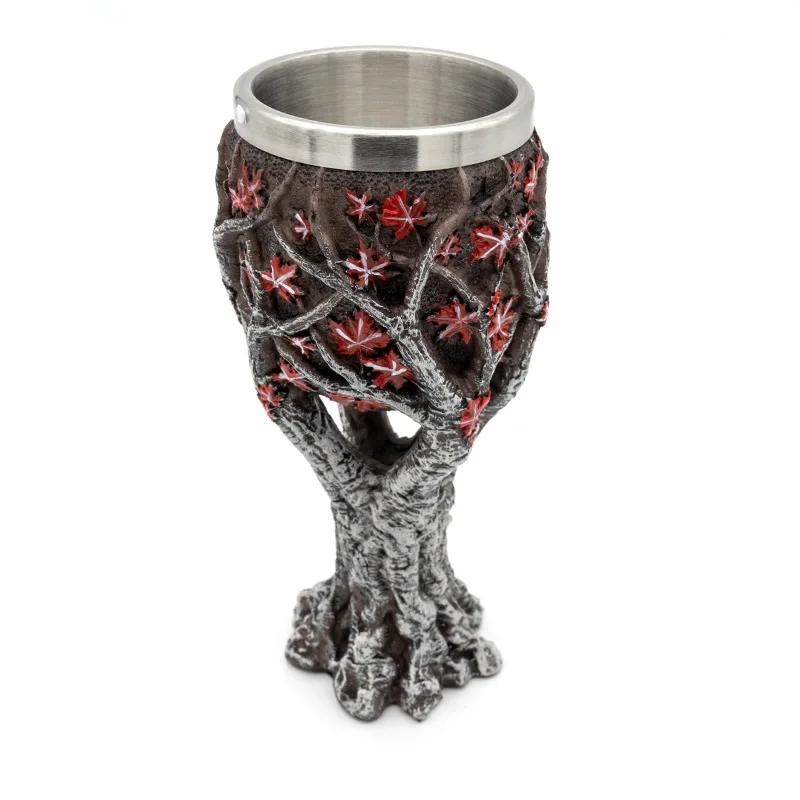 Tree of Life 3D Resin 200ml Wine Glasses ,304 Stainless Steel Inner ,Personalized Gifts for Bar/Bachelor Party Decor