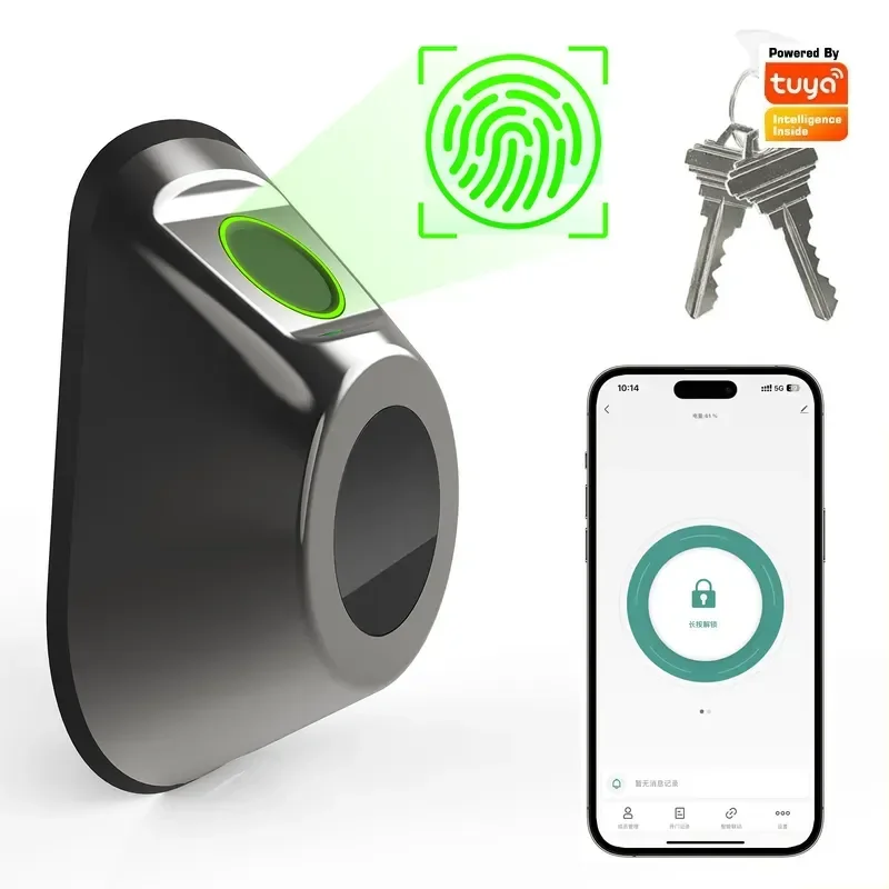 Tuya Smart Deadbolt Door Lock Replacement Ball Fingerprint Wooden Door Backup Battery Unlock