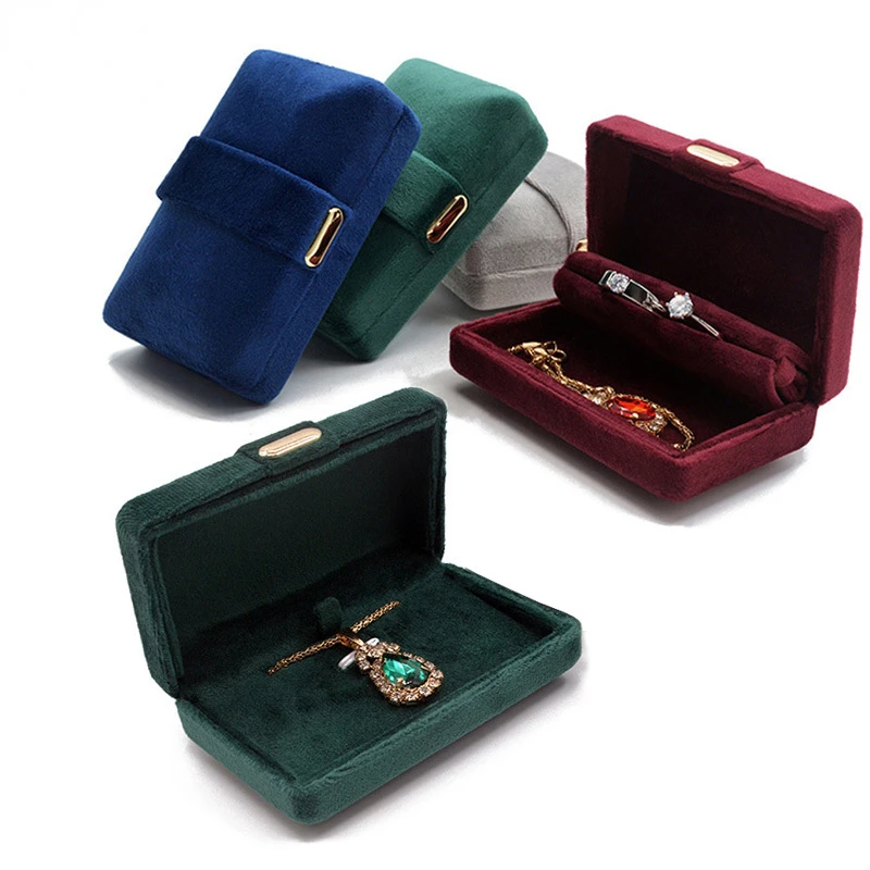 

High-quality Velvet Pendant Necklace Boxes Gift Box Ring Storage Earrings Boxes DelicateJewelry Packaging