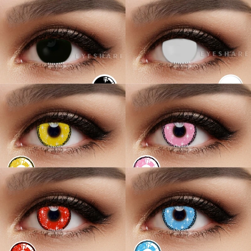 EYESHARE Cosplay soczewki tęczowa seria Halloween kontakty soczewki kontaktowe dla Cosplay kontakty soczewki kolor oczu szalony obiektyw 14.5mm