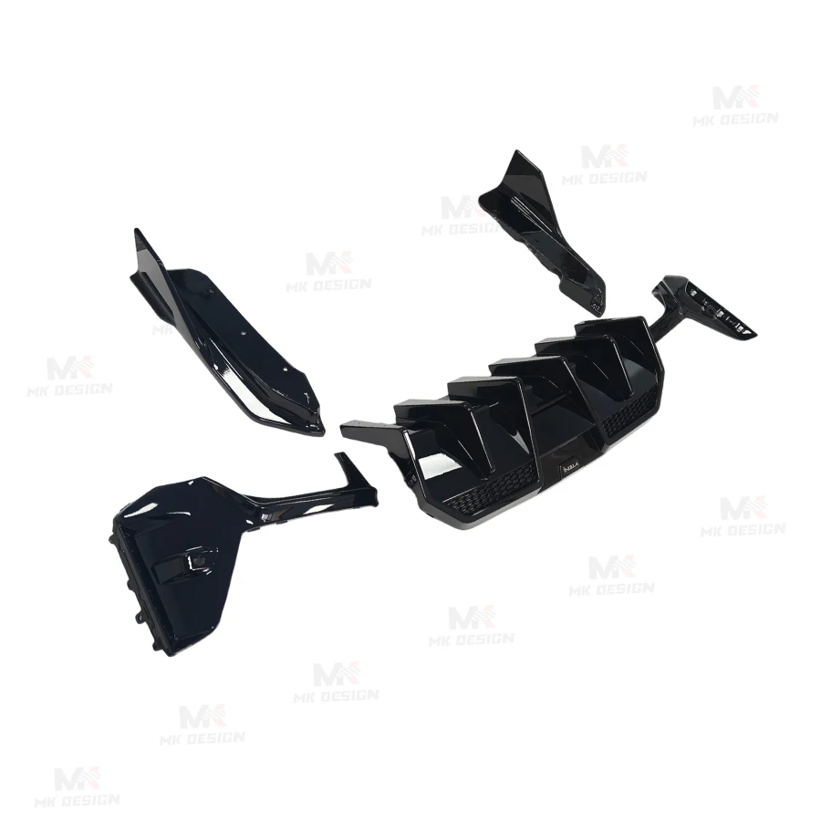 

VTEN V2 Style PP Rear Bumper Lip Diffuser for BMW 3 Series G20 G28 LCI 2023+ Gloss Black Rear Diffuser ABS Side Splitter Winglet
