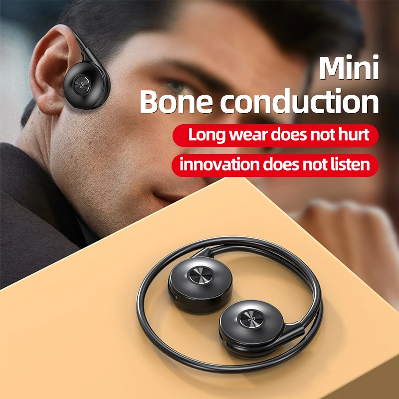 Auriculares inalámbricos TWS con Bluetooth 5,3, cascos con gancho para la oreja, conducción ósea, micrófono, deportes, natación, para iPhone