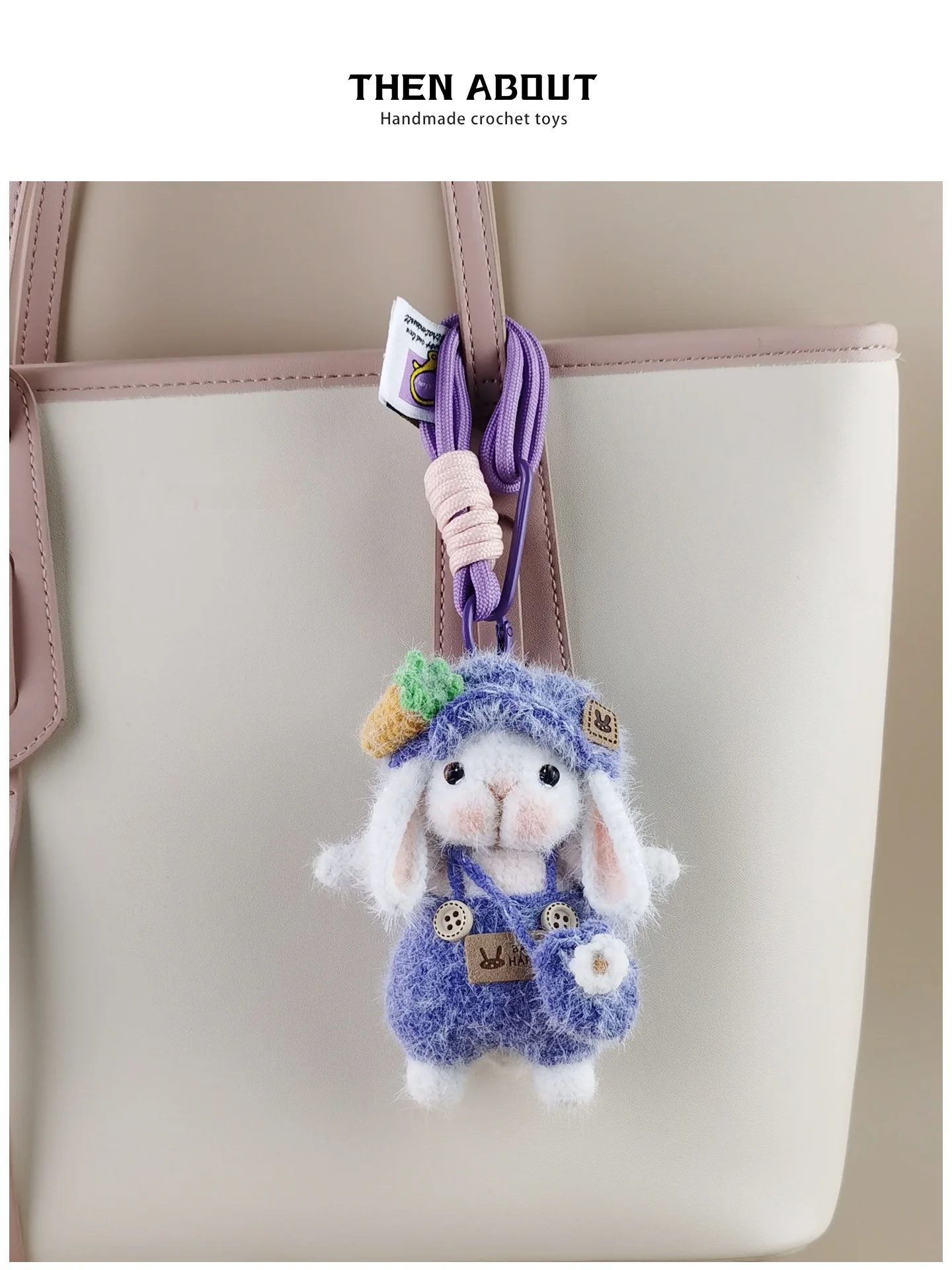 Cute Small Bud Hat Sugar Rabbit Bag Charm Backpack Decorations High Quality Gift Cartoon Image Knitted Doll Hanging Accessories