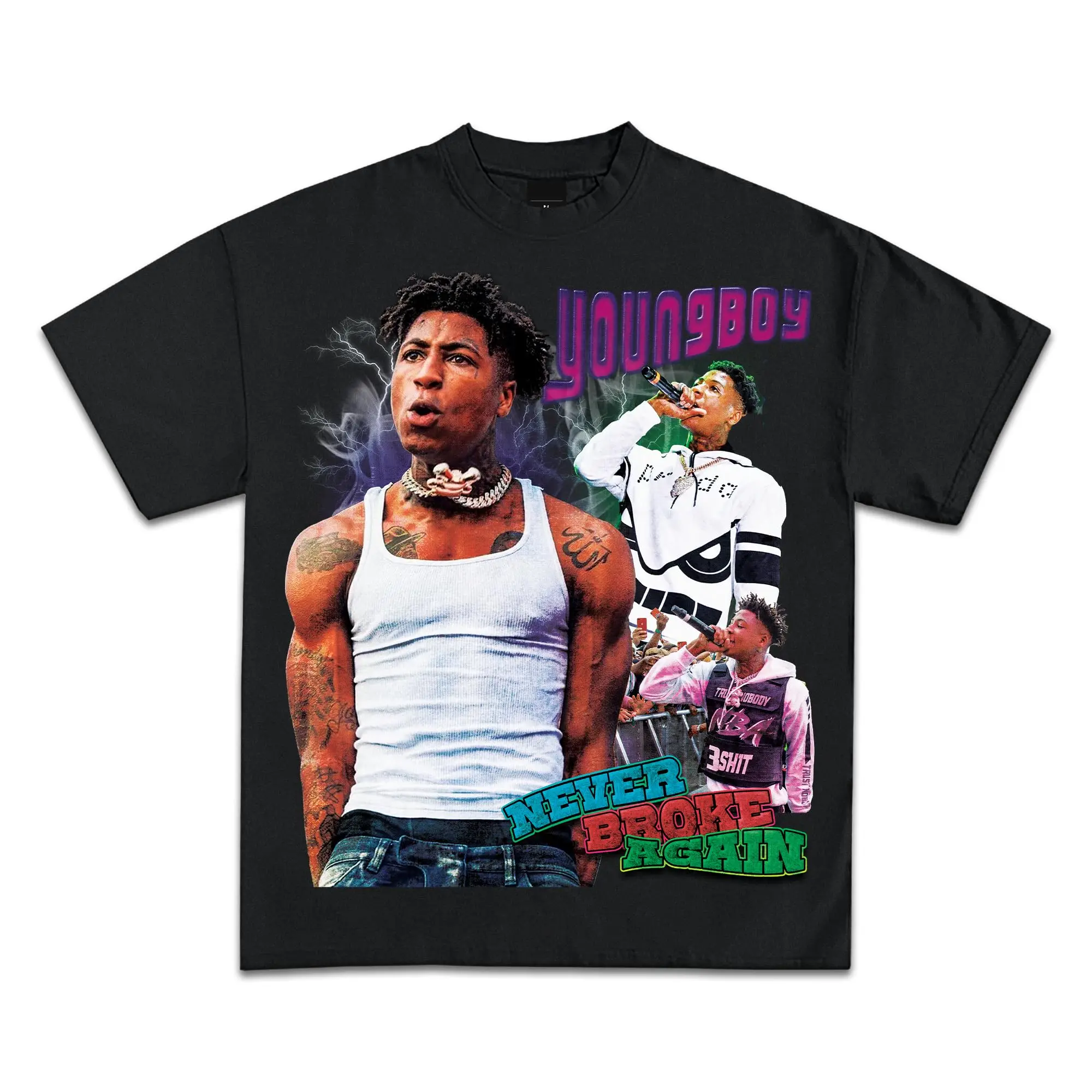 تي شيرت Youngboy Custom Never Broke Again تي شيرت جرافيك عالي الجودة قمصان MASA ثقيلة الوزن للرجال ملابس الشارع الشهير Harajuku Y2K