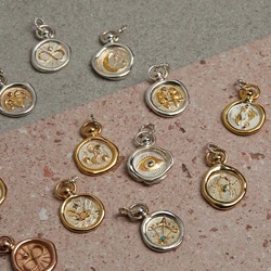 12 Constellation Necklace Geometric Round Seal Pendant Necklace Unisex Friendship Jewelry Fashion Gold Plated Necklace