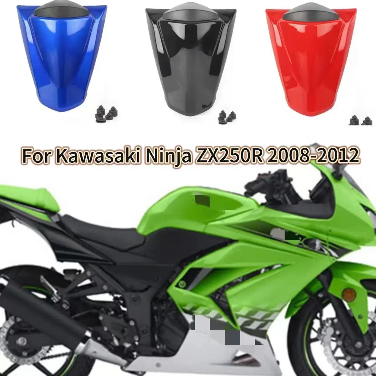 For Kawasaki Ninja 250 R ZX250R 2008 2010 2011 2012 ZX 250R Motorcycle Passenger Seat Rear Cover Fairing Part