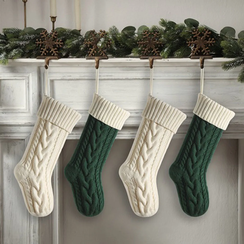 

Large Knitted Xmas Hanging Stocking Multi-Function Parties Decoration For Doors Window