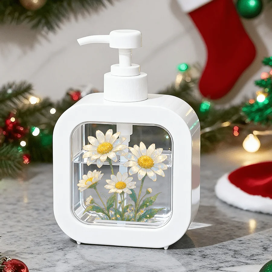 Blooming Daisy Creative Home Bathroom Dispenser With Hand Pump For Bathroom Kitchen Sink Creative Lotion Bottle Dispensers Gifts