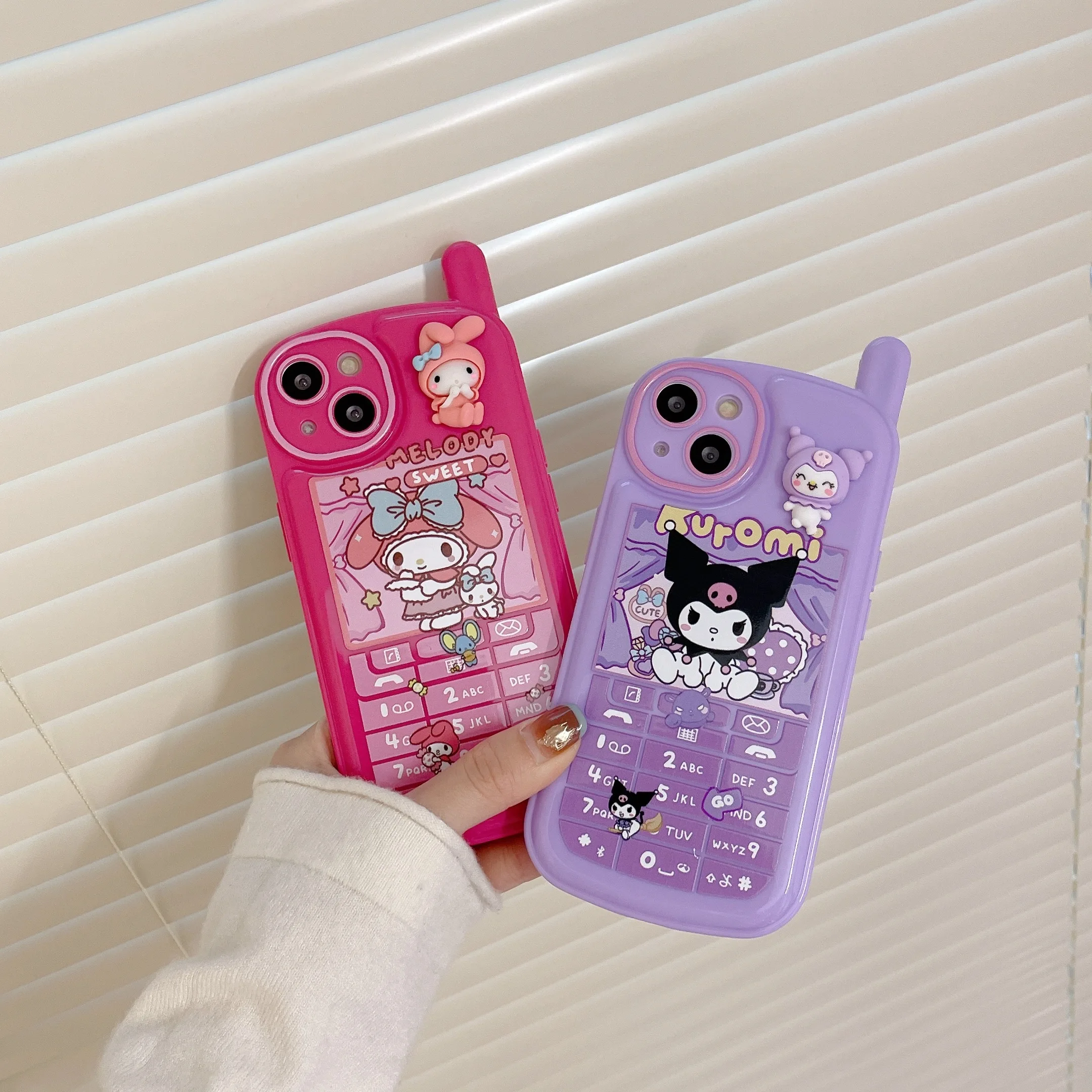 Женский противоударный чехол для телефона Sanrio Kawaii My Melody Kuromi Style iPhone 14 13 12 11 Pro X XR XS MAX Plus