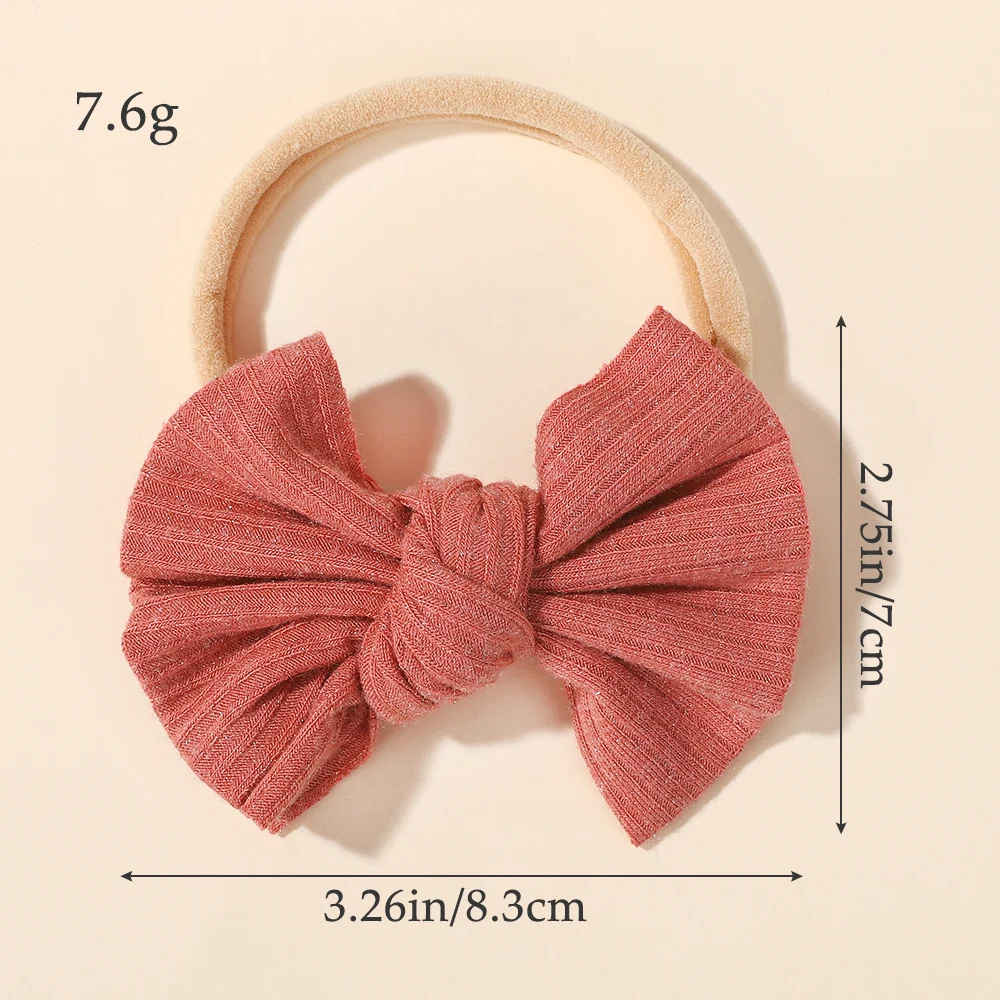 10pcs Random Color Cute Baby Headband with Butterfly Knot Embroidered Nylon Pink Color Children Hair Accessories Thin Headbands