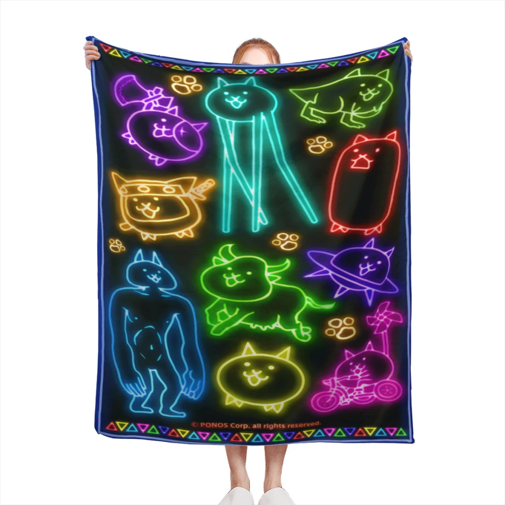 

Hot Game Battle Cats Comfortable Flanne Blanket Comforter Flannel Soft throw Blankets Warm Home and Decoration