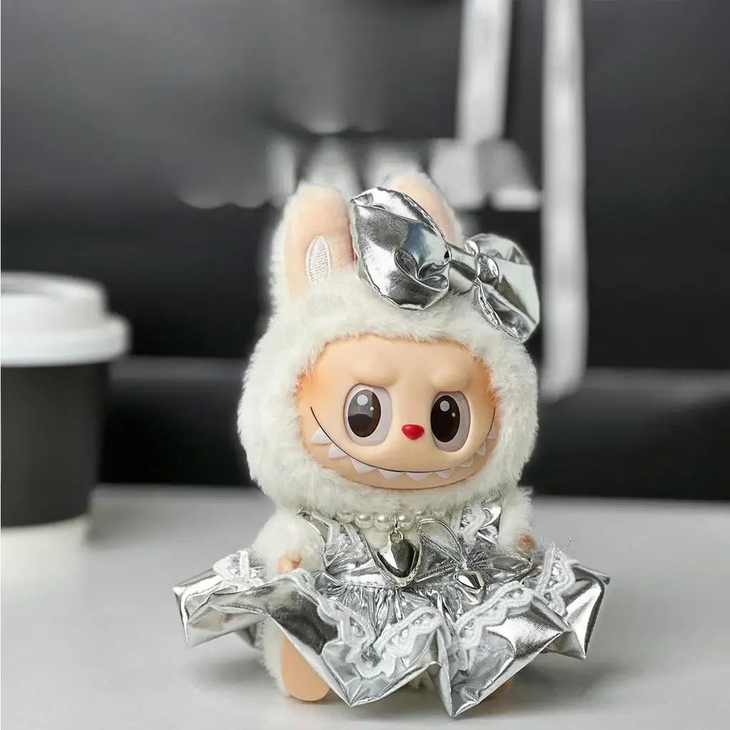 Mini Ropa para muñecas, accesorios para Ropa Labubu de 15-17cm y Vestido de muñeca de algodón de 10cm, traje, collar, Ropa