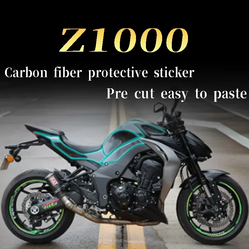 Applicable to Kawasaki Z1000 sticker carbon fiber protective film oil tank sticker whole car sticker embossing modification