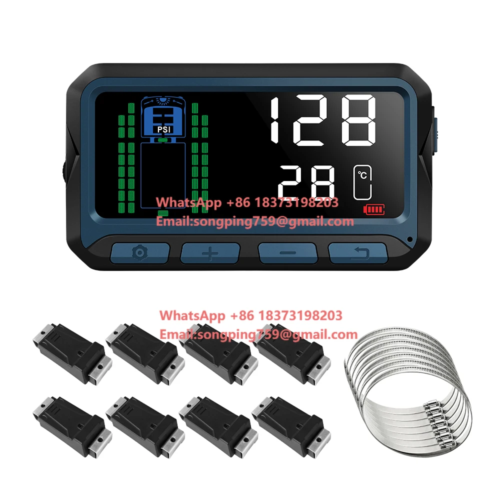 

TPMS Digital Tire Pressure Monitoring System with 199Psi Internal Sensor for RV Truck Trailer Bus 36 Wheels Factory Direct