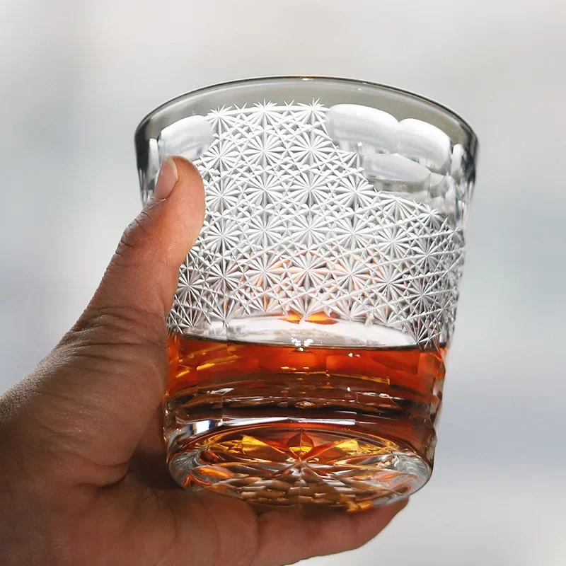 كأس النبيذ المنحوت من زجاج الويسكي، كوب ريوي مقطوع على الثلج، صندوق هدايا أدوات النبيذ #3