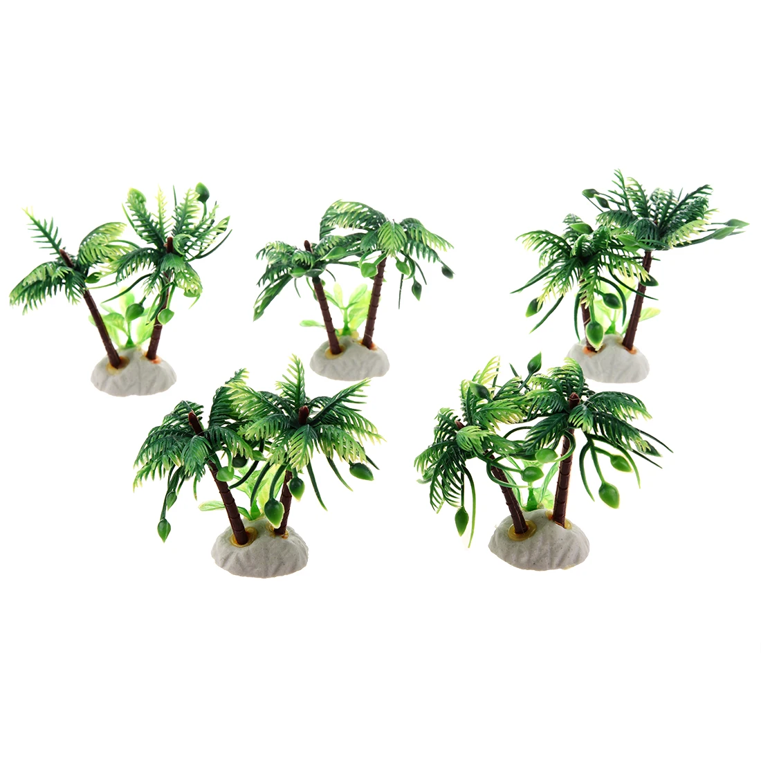 A013 Aquarium Brown Trunk Plastic Coconut Trees