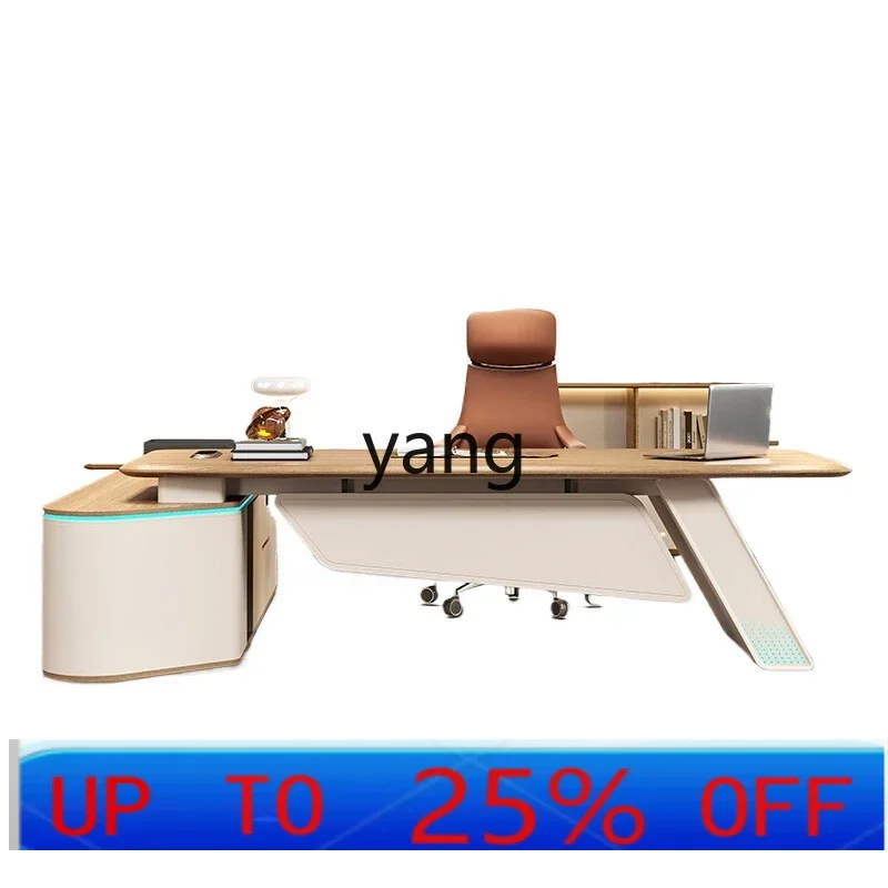 

LTT simple modern light luxury president desk desk office desk and chair combination