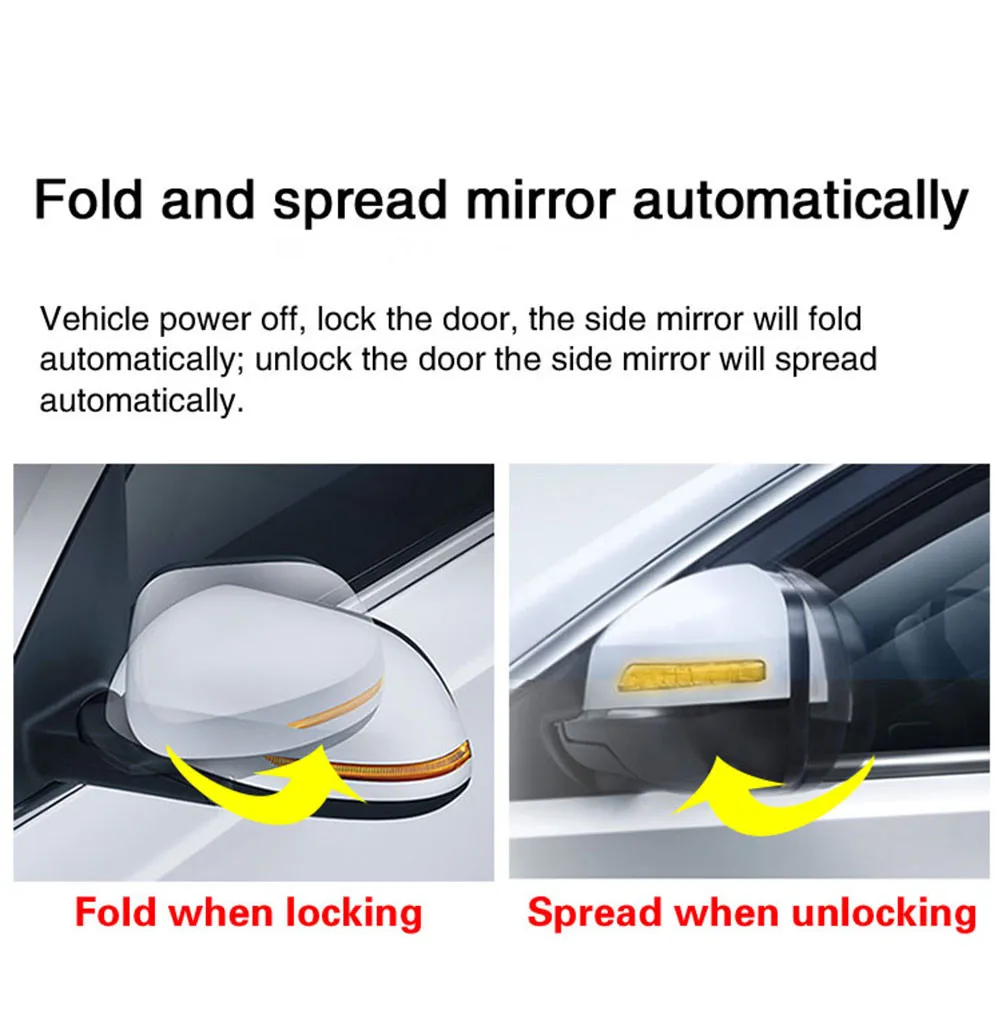 Suitable for Toyota Prado (2006–2009) rearview mirror folding module retrofit: folds upon locking, unfolds upon unlocking.